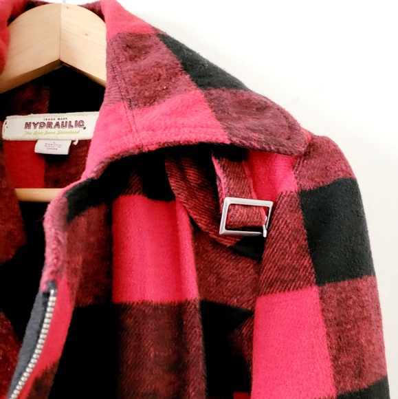Hydraulic Buffalo Plaid Asymmetrical Blend Moto Jacket Size L - Picture 4 of 15